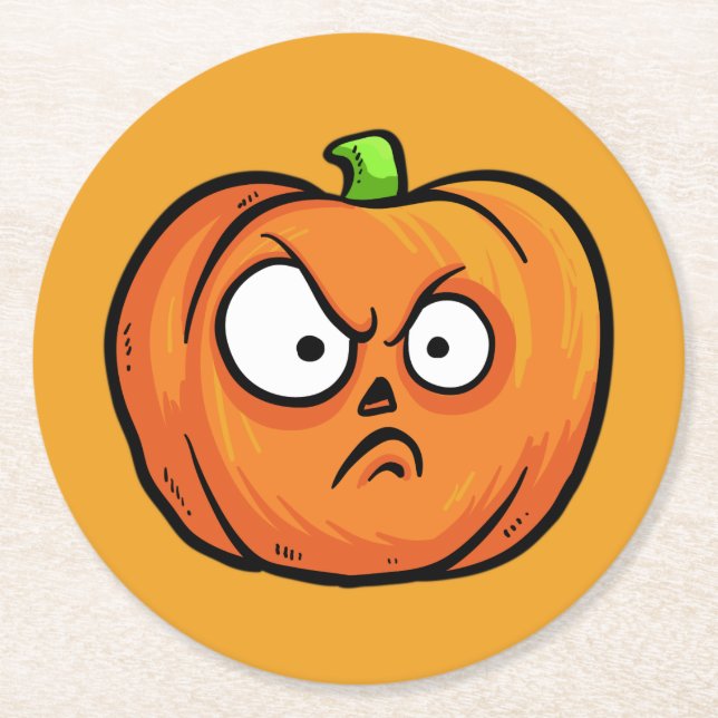 Halloween Pumpkins papper underlägg 2 Rund (Framsidan)