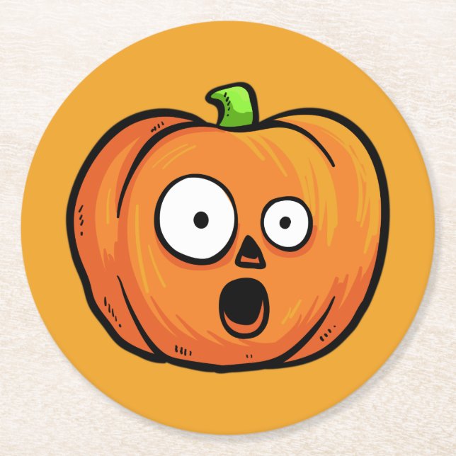 Halloween Pumpkins papper underlägg 5 Rund (Framsidan)