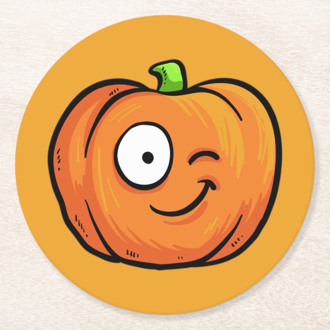 Halloween Pumpkins papper underlägg 6 Rund (Framsidan)