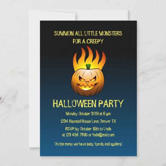 Halloween Pumpkins Party Inbjudningar (Framsida)