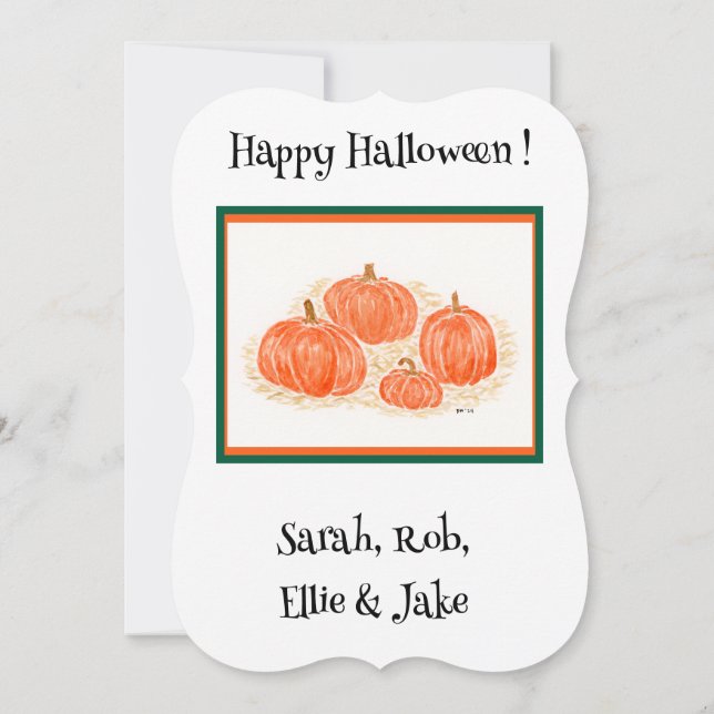 Halloween Pumpkins PHOTO Kort (Baksida)