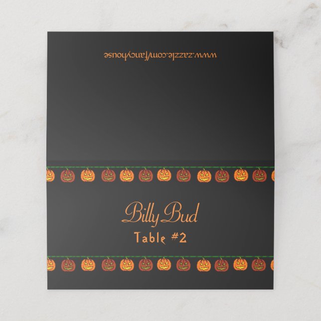 Halloween Pumpkins-platskort Placeringskort (Utvändigt utvikt)