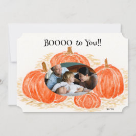 Halloween Pumpkins Single PHOTO Kort