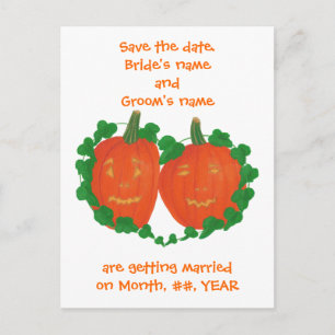 Halloween Pumpkins Spara datumet bröllop vykort