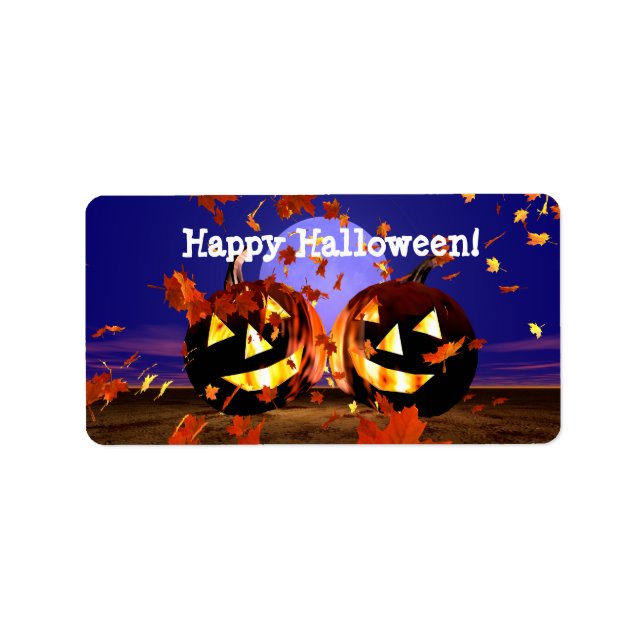 Halloween Pumpkins spelar Adressetikett (Framsidan)
