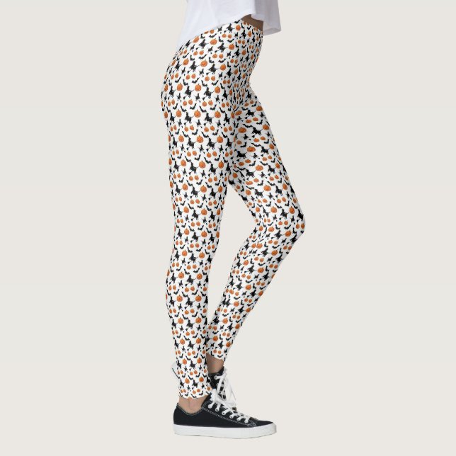 Halloween Pumpkins & Witches Print Leggings (Höger)