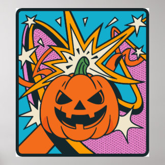 Halloween-pumpklump PNG, spokal jack o lante Poster