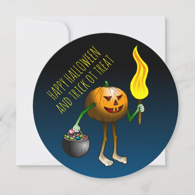 Halloween-pumpor Bus eller godis Kort (Framsida)