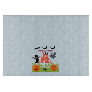Halloween-pumpor, fladdermöss, skrämmande träd och