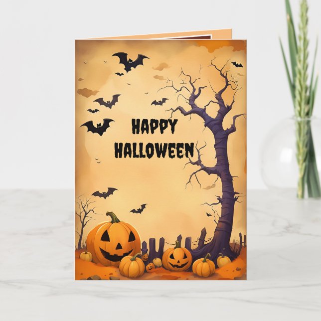 Halloween-pumpor Helgkort (Framsida)