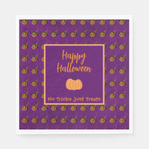 Halloween-pumpor med liten orange bus eller godis pappersservett