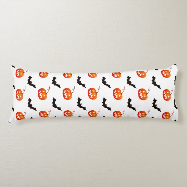 Halloween-pumpor och fladdermöss, Bus eller godis, Kroppskudde (Framsidan)