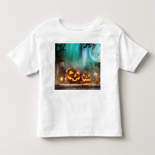 Halloween-pumpor och fladdermöss t shirt (Framsida)
