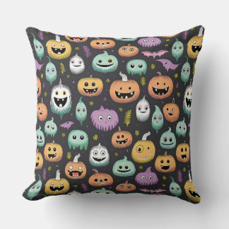 Halloween pumpor och monster kudde