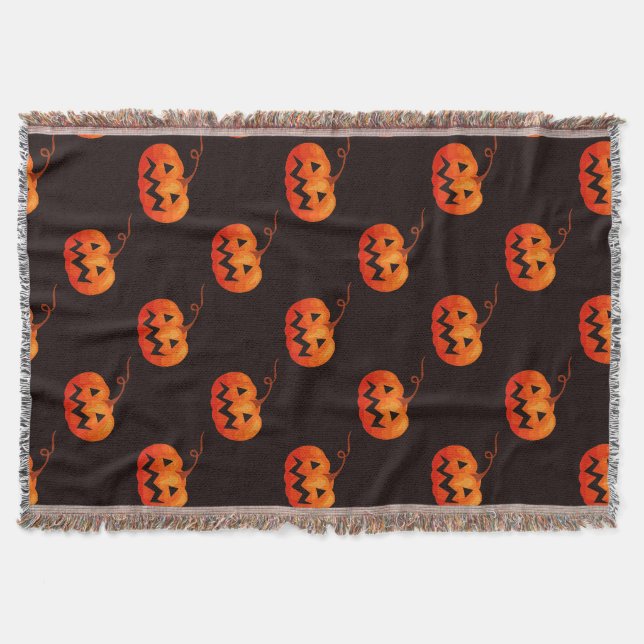 Halloween-pumpor, Orange pumpor Bus eller Godis Filt (Framsidan)