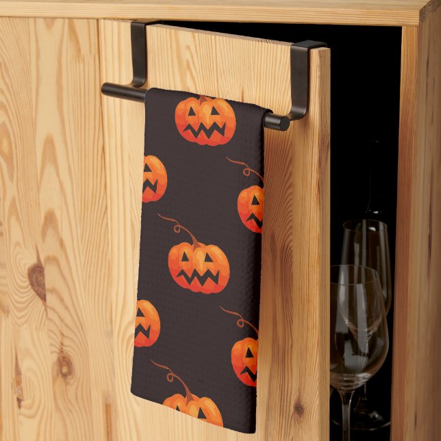 Halloween-pumpor, Orange pumpor Bus eller godis Kökshandduk (Thirds Fold)