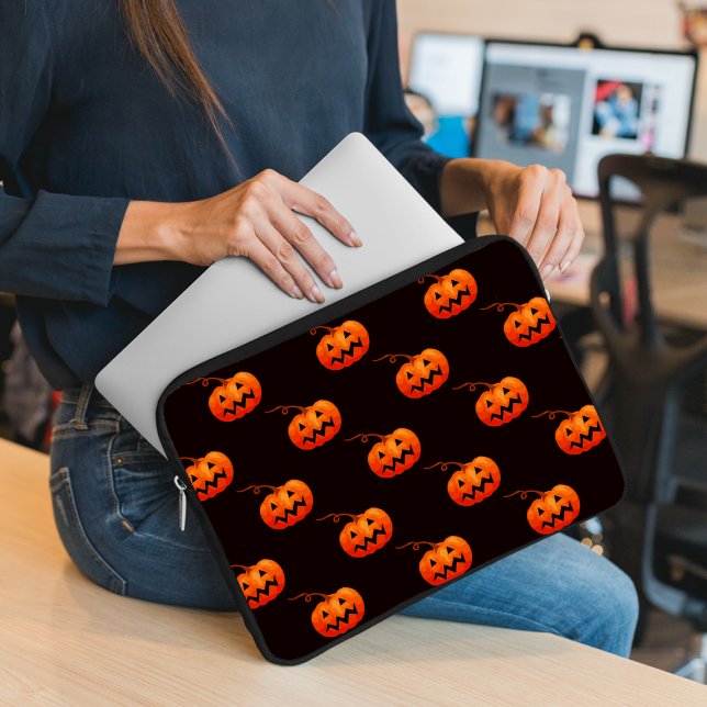 Halloween-pumpor, Orange pumpor Bus eller Godis Laptop Fodral (Skapare uppladdad)
