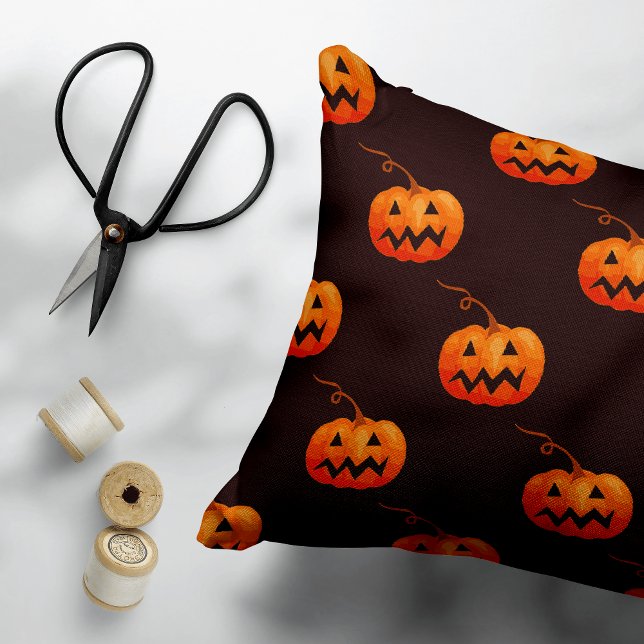 Halloween-pumpor, Orange pumpor Bus eller Godis Prydnadskudde (Skapare uppladdad)