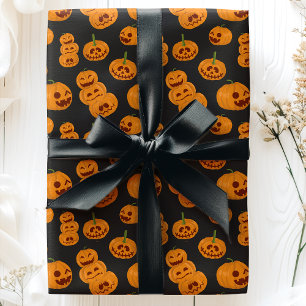 Halloween-pumpor Roliga Jack O'Lantern-mönster Presentpapper
