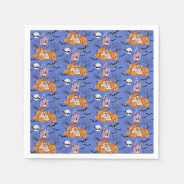 Halloween, pumpor, skalle och fladdermus blöjor pappersservett