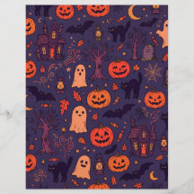 Halloween-pumpor Spöken & Katter Scrapbookpapper