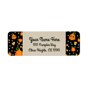 Halloween-pumpor Whimsical fest kraft Returadress Etikett