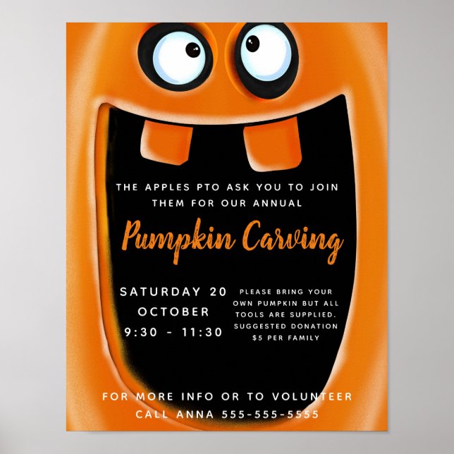 halloween-pumprakturkostrummet party disco poster (Framsidan)