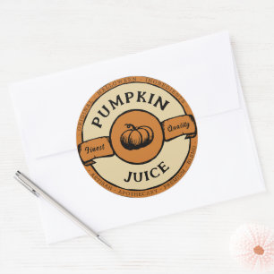 halloween-pumpsaftlastabel runt klistermärke