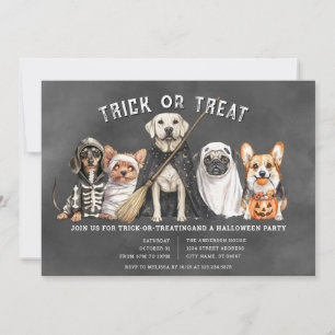 Halloween Puppies Bus eller godis Party bjudande i Inbjudningar