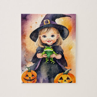 Halloween Puzzle Cute Little Witch Pussel