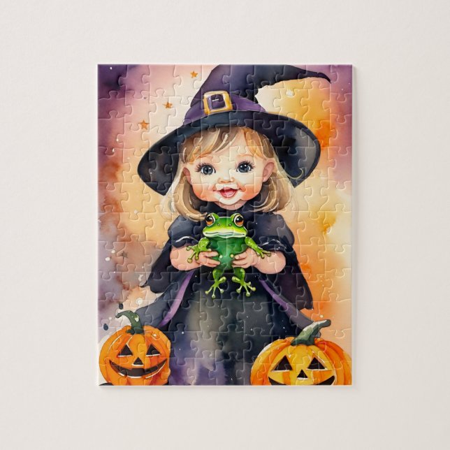 Halloween Puzzle Cute Little Witch Pussel (Vertikal)