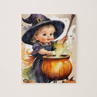 Halloween Puzzle Cute Little Witch Pussel