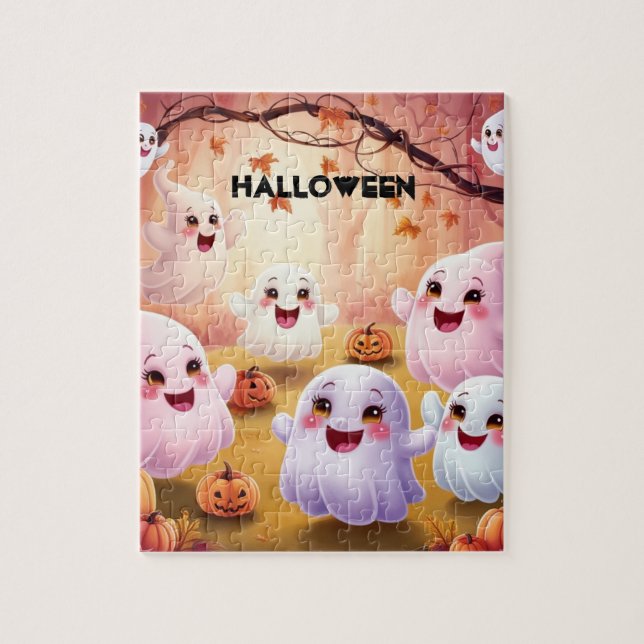 Halloween Puzzle Party: Spooky Roligt för alla! Pussel (Vertikal)