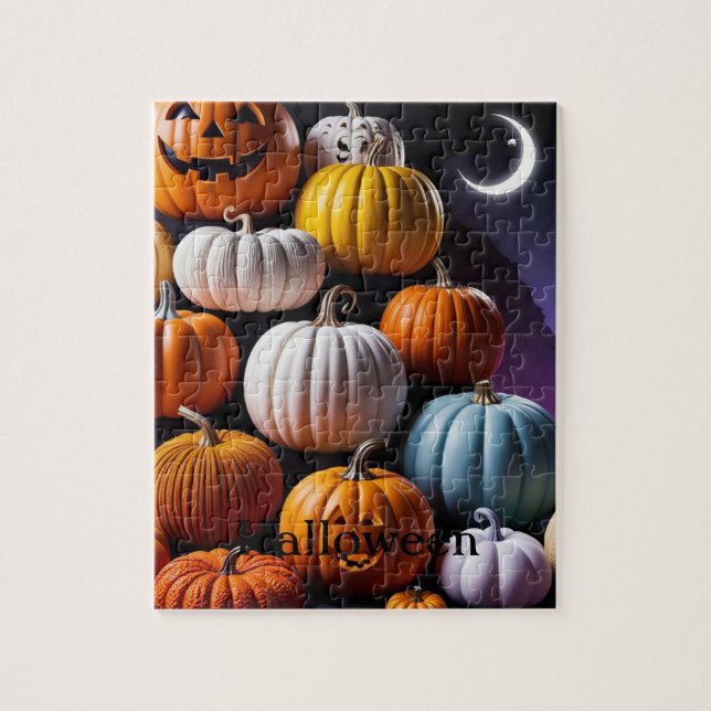 Halloween Puzzle Party: Spooky Roligt för alla! Pussel (Vertikal)