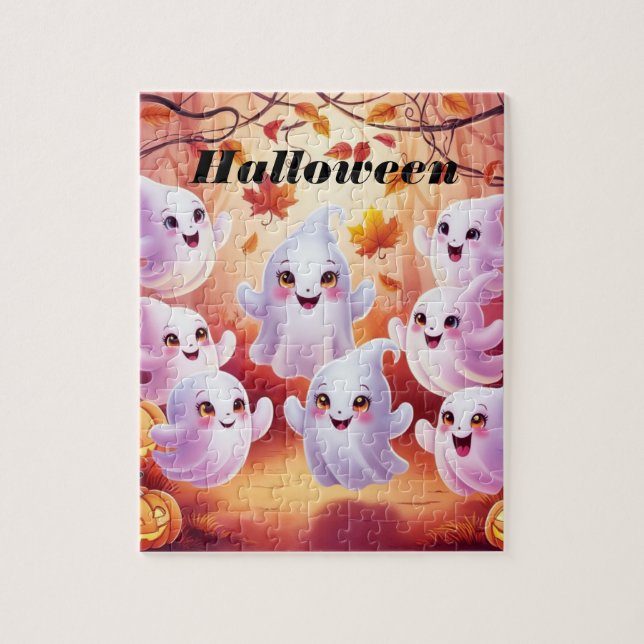 Halloween Puzzle Party: Spooky Roligt för alla! Pussel (Vertikal)