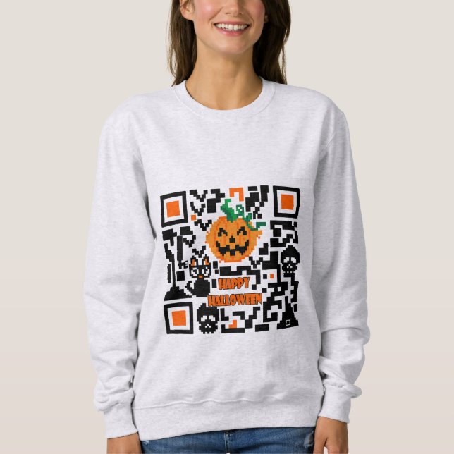 Halloween QR-kod T Shirt (Framsida)