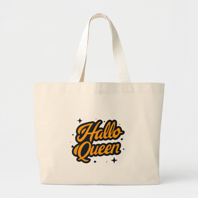 Halloween Queen, HalloQueen, Retro Halloween Art Jumbo Tygkasse (Framsidan)