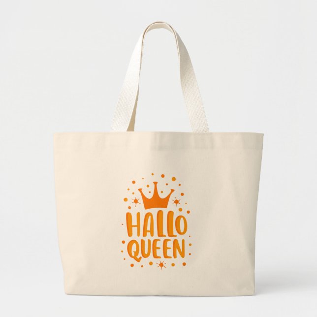 Halloween Queen, HalloQueen, Retro Halloween Art Jumbo Tygkasse (Framsidan)