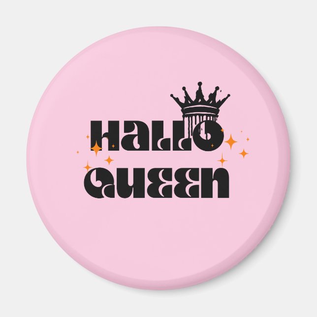 Halloween Queen, HalloQueen, Retro Halloween Art Magnet (Framsidan)