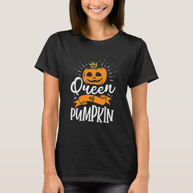 Halloween Queen of Pumpkin T Shirt (Framsida)