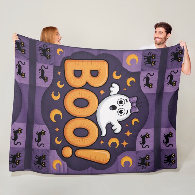 Halloween Quilt, Fleece Blanket-Boo! (På plats)