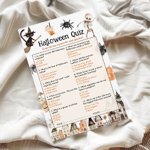 Halloween Quiz för Vuxnor
