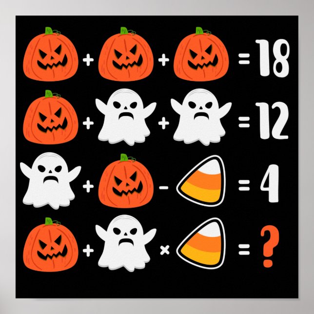 Halloween Quiz Math Teacher Poster (Framsidan)