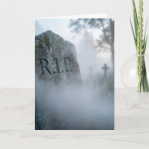 Halloween R.I.P. Gravsten i dimma Helgkort
