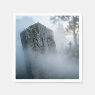 Halloween R.I.P. Gravsten i dimma Pappersservett