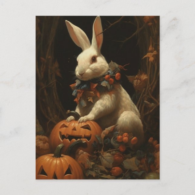 Halloween Rabbit Vykort (Framsida)