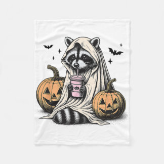 Halloween Raccoon Ghost Fleecefilt
