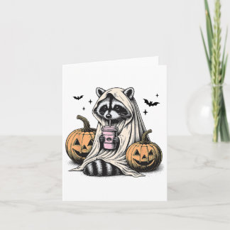 Halloween Raccoon Ghost Kort