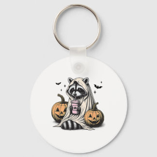 Halloween Raccoon Ghost Nyckelring