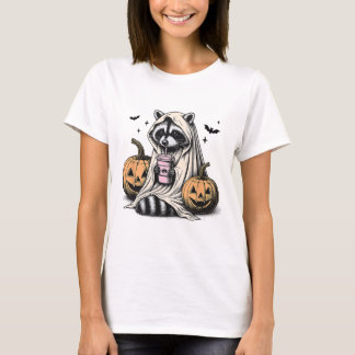 Halloween Raccoon Ghost T Shirt
